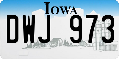 IA license plate DWJ973