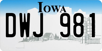 IA license plate DWJ981