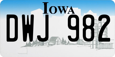 IA license plate DWJ982