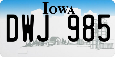 IA license plate DWJ985