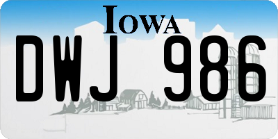 IA license plate DWJ986