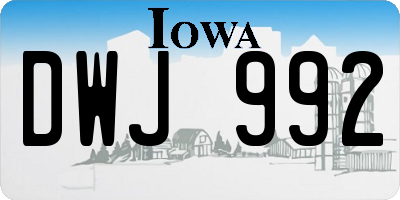 IA license plate DWJ992