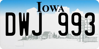 IA license plate DWJ993