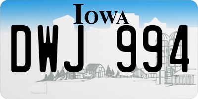 IA license plate DWJ994