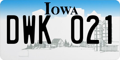 IA license plate DWK021