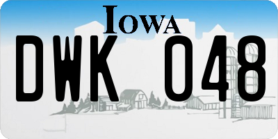 IA license plate DWK048