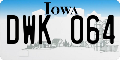 IA license plate DWK064