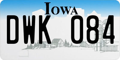 IA license plate DWK084