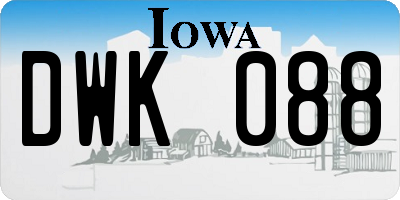 IA license plate DWK088