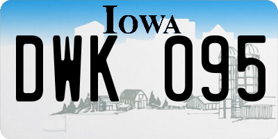 IA license plate DWK095