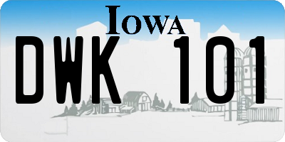 IA license plate DWK101