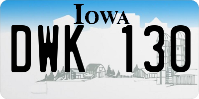 IA license plate DWK130