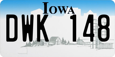 IA license plate DWK148
