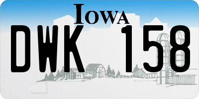 IA license plate DWK158