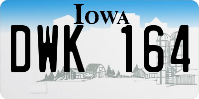 IA license plate DWK164