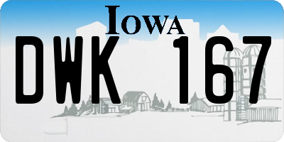 IA license plate DWK167
