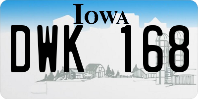 IA license plate DWK168