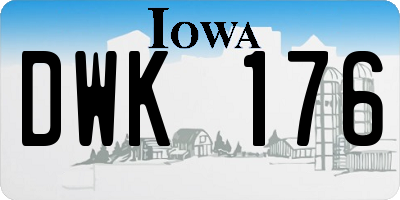 IA license plate DWK176