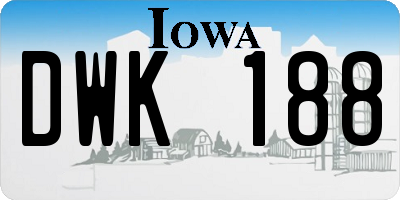 IA license plate DWK188