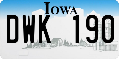 IA license plate DWK190