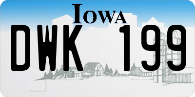 IA license plate DWK199