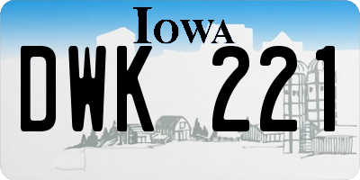 IA license plate DWK221
