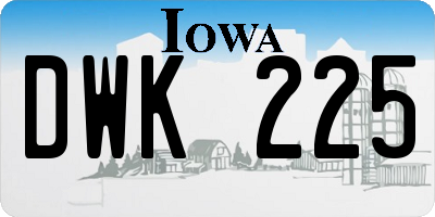 IA license plate DWK225