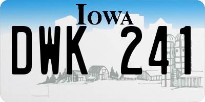IA license plate DWK241