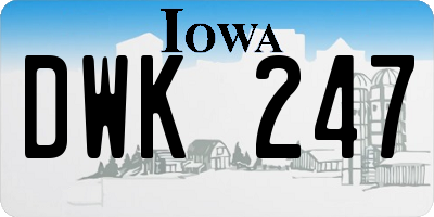 IA license plate DWK247