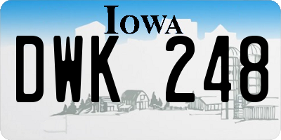 IA license plate DWK248