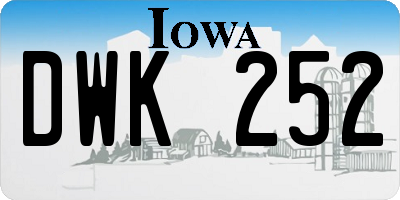 IA license plate DWK252