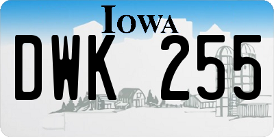 IA license plate DWK255