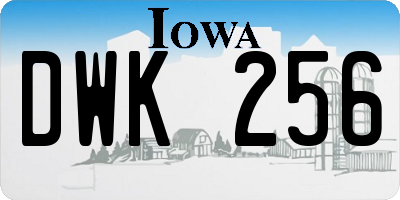 IA license plate DWK256