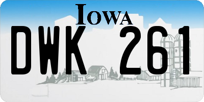 IA license plate DWK261