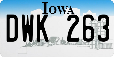 IA license plate DWK263