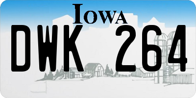 IA license plate DWK264