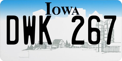 IA license plate DWK267