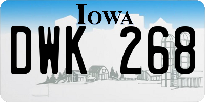 IA license plate DWK268