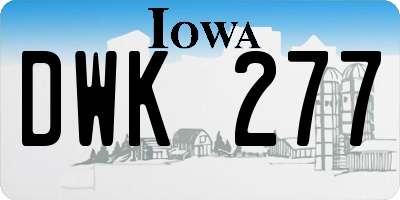 IA license plate DWK277