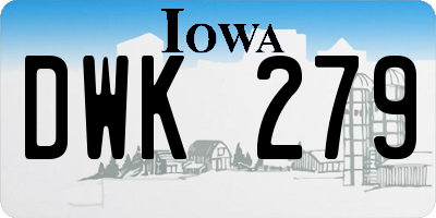 IA license plate DWK279