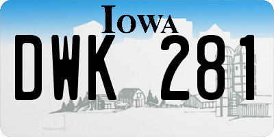 IA license plate DWK281