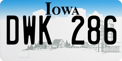IA license plate DWK286