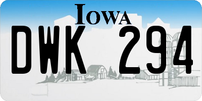 IA license plate DWK294