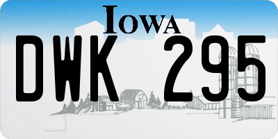 IA license plate DWK295