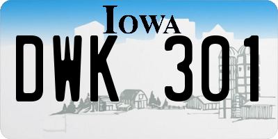 IA license plate DWK301
