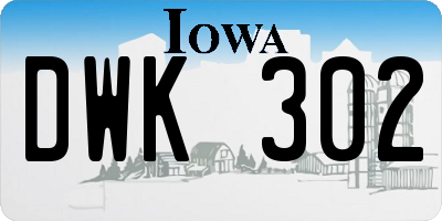IA license plate DWK302