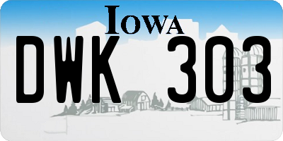IA license plate DWK303
