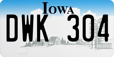 IA license plate DWK304