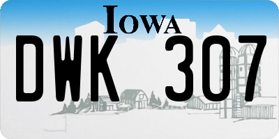 IA license plate DWK307