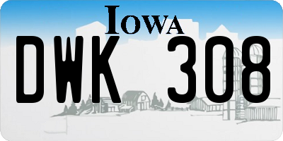 IA license plate DWK308